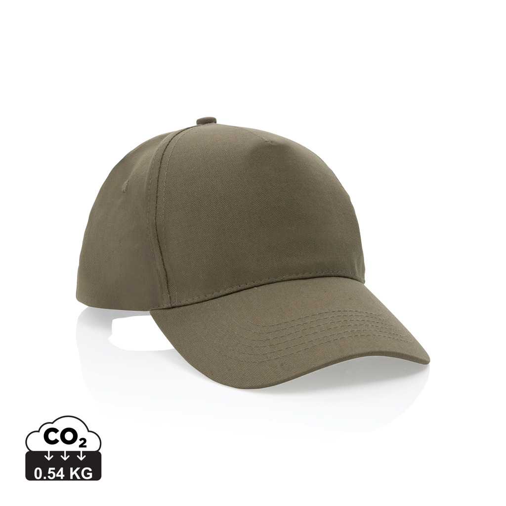 Casquette publicitaire coton recyclé Impact AWARE™ 5 pans Vert 